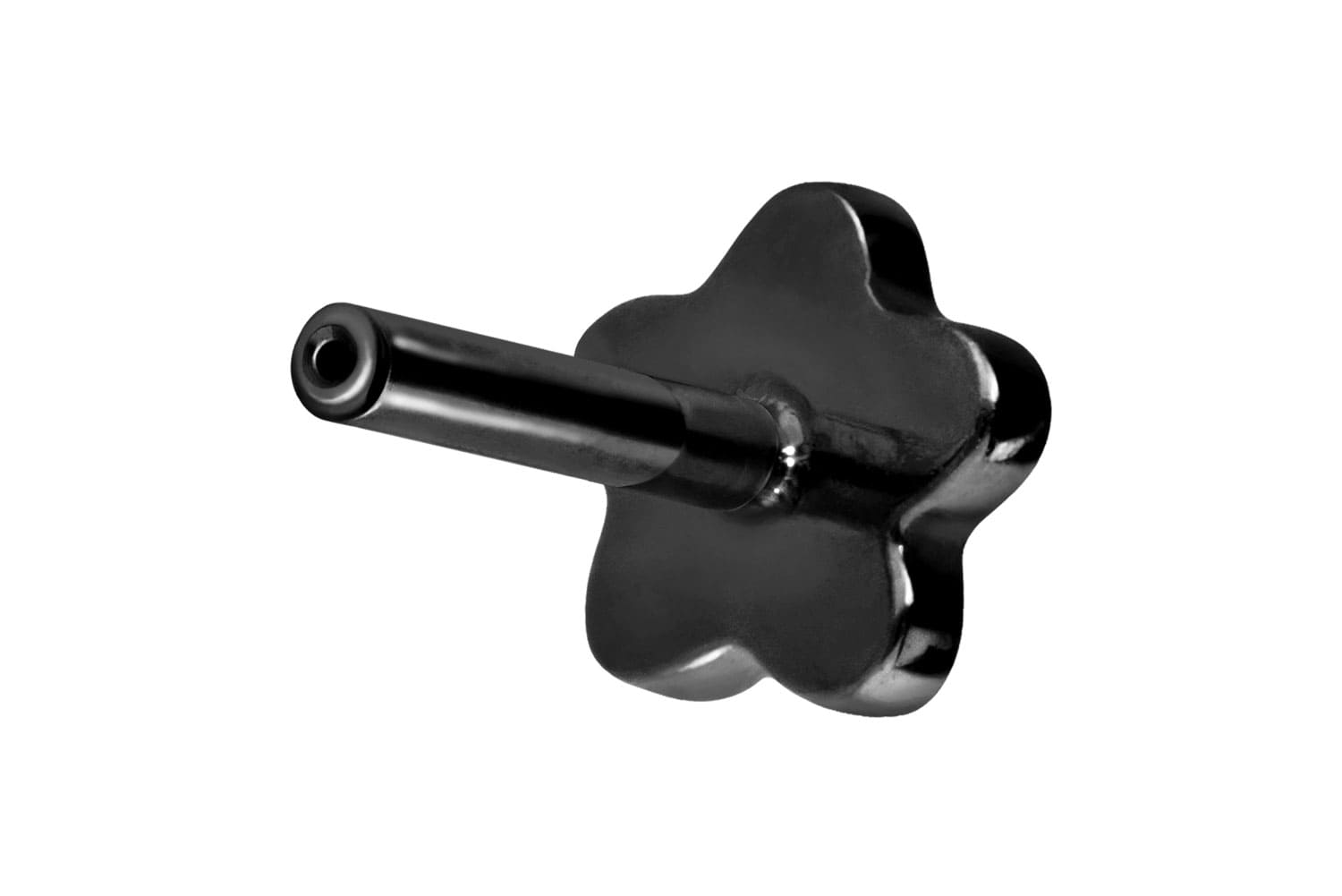 Titan Labret Piercing mit Push Fit ohne Kugel BLUME